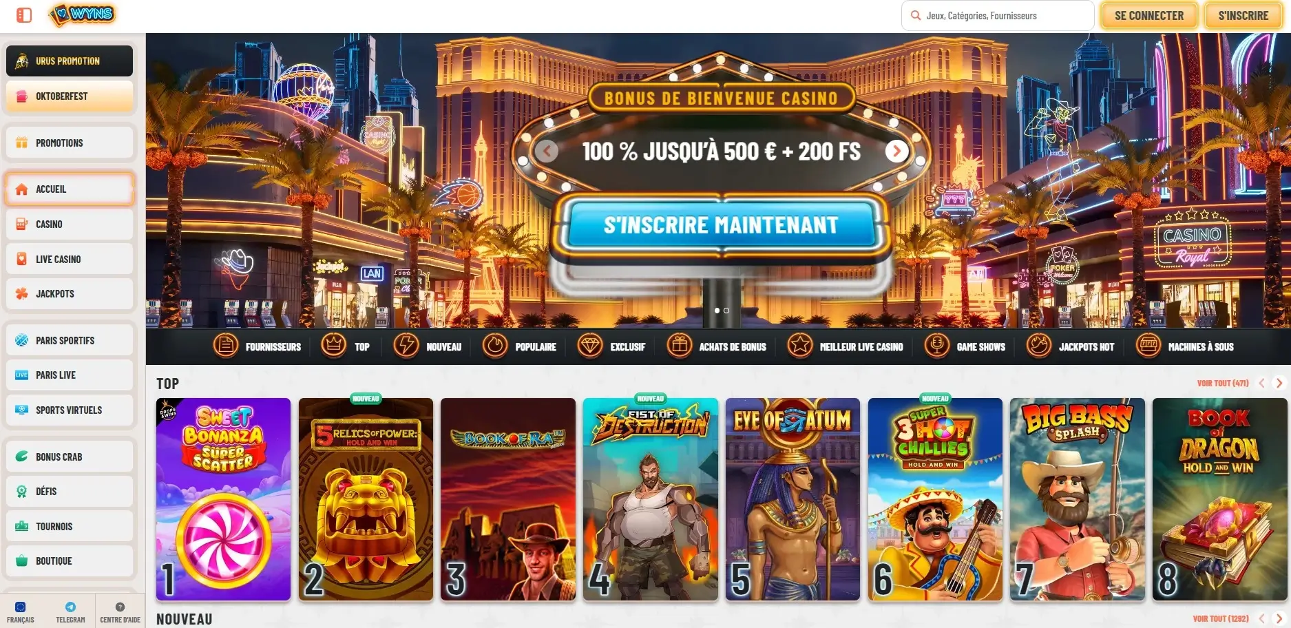 Wyns Casino – nouveau casino en ligne